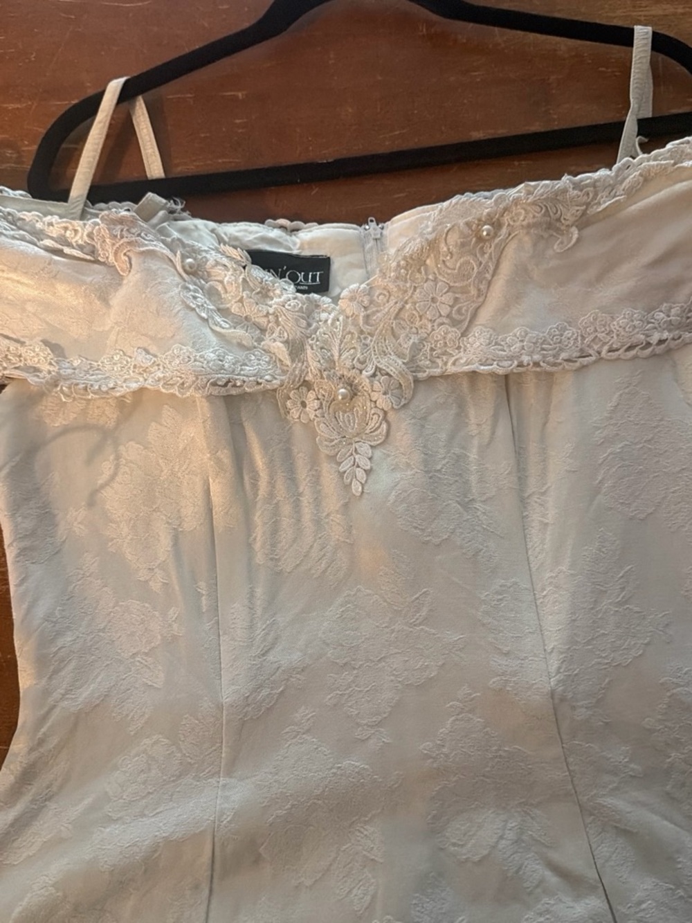 Steppin' Out Ivory Lace Strap Dress with Floral Applique